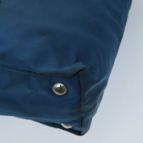 PRADA Hand Bag Nylon Leather 2way Blue White Silver Auth fm3972 - Picture 15 of 16